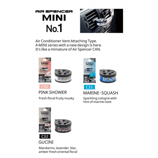 Air Spencer No.1 C30 Pink Shower C31 Marine Squash C32 Gucini